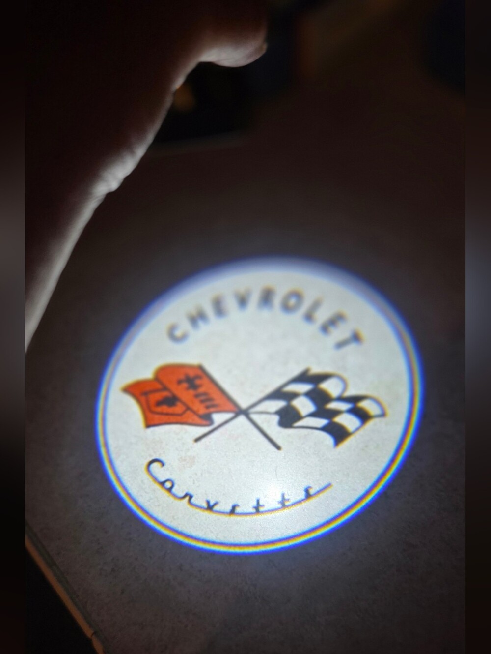 Corvette UNIVERSAL WIRELESS Logo LED Door Projector Lights 4 Choices See Video